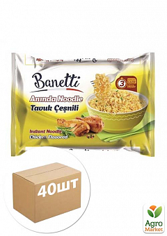 Вермішель швидкого приготування зі смаком курки ТМ Banetti 75г упаковка 40 шт1