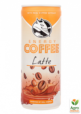 Холодна кава з молоком ТМ "Hell" Energy Coffee Latte 250 мл упаковка 24 шт - фото 2