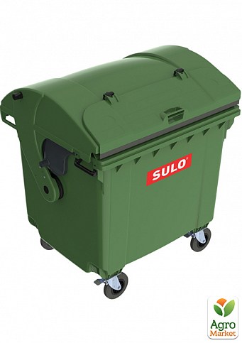 Контейнер мусорный ТБО Sulo 1100 л с куполообразной крышкой (модель крышка в крышке) зеленый (10262)