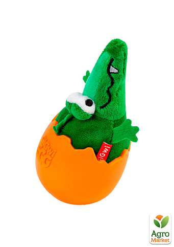 Іграшка для собак Крокодил-неваляшка з пищалкою GiGwi EGG, текстиль, гума, 14 см (2319)