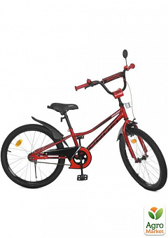 Велосипед детский PROF1 20д. Prime, SKD75,фонарь,звонок,зеркало,подножка,красный (Y20221-1)1