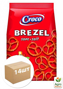 Крендельки із сіллю ТМ "Croco" 80г упаковка 14 шт2