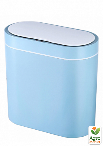 Сенсорное мусорное ведро JAH 8 л прямоугольное голубое (6602)