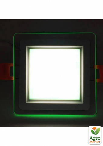 LED панель Lemanso LM1038 Сяйво 6W 450Lm 4500K + зеленый 85-265V / квадрат + стекло (336112)