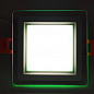 LED панель Lemanso LM1038 Сяйво 6W 450Lm 4500K + зелений 85-265V / квадрат + скло (336112)