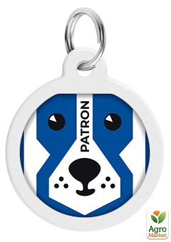 Адресник для собак и кошек металлический WAUDOG Smart ID с QR паспортом, рисунок "Патрон", круг, Д 25 мм (625-4025)1