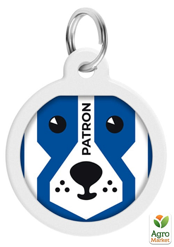 Адресник для собак та кішок металевий WAUDOG Smart ID з QR паспортом, малюнок "Патрон", коло, Д 25 мм (625-4025)
