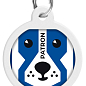 Адресник для собак и кошек металлический WAUDOG Smart ID с QR паспортом, рисунок "Патрон", круг, Д 25 мм (625-4025)