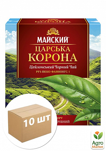 Чай Царская корона (пачка) ТМ "Майский" 100 пакетиков 2г упаковка 10шт