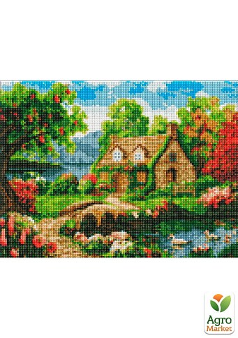 Алмазна мозаїка - Квітучий будиночок Ідейка AMO7549