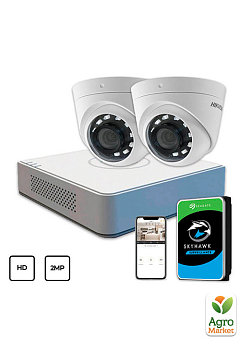 Комплект видеонаблюдения Hikvision HD KIT 2x2MP INDOOR + HDD 1TB1