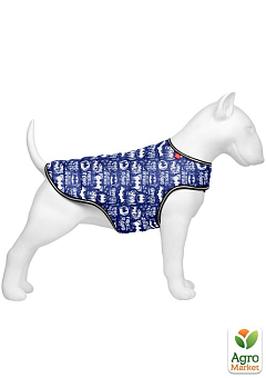 Курточка-накидка для собак WAUDOG Clothes, рисунок "Бэтмен голубовато-белый", M, А 37 см, B 52-62 см, С 37-46 см (504-4001) 1
