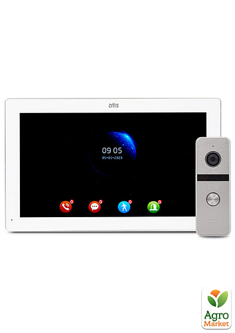 Комплект відеодомофону ATIS AD-1070FHD/T White з підтримкою Tuya Smart + AT-400FHD Silver