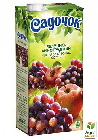 Нектар яблучно-виноградний (з червоних сортів) ТМ "Садочок" 1,93л упаковка 6шт - фото 2