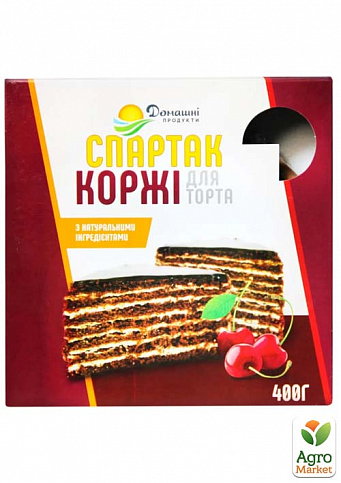Коржи Спартак (картон) шоколадные 400г ТМ "Домашние продукты"