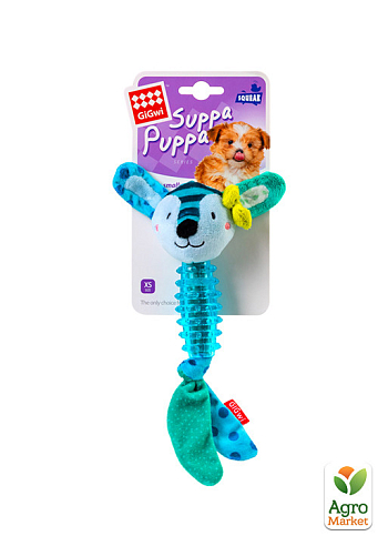 Іграшка для собак Заєць з пищалкою GiGwi Suppa Puppa, текстиль/гума, 15 см (75027) - фото 2