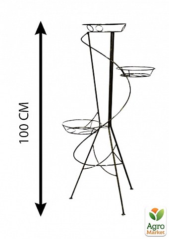 Підставка "Вежа-спіраль" на 3 вазони, висота 100см - фото 2