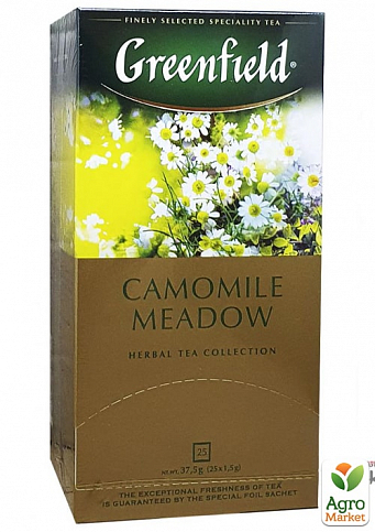 Чай травяной с ромашкой, яблоком и лепестками цветов ТМ "Greenfield" Camomile Meadow в пакетиках 1.5 г*25пак