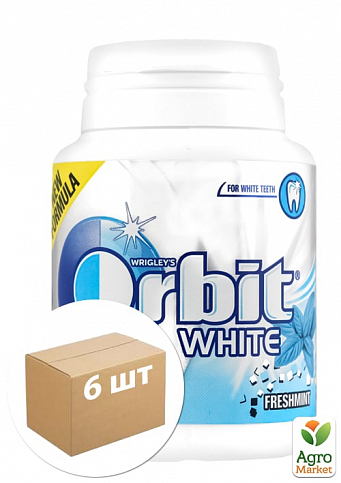 Резинка жевательная свежая мята white ТМ "Orbit" 64г упаковка 6 шт