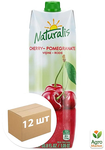 Соковый напиток "Вишнево-гранатовый" ТМ "Naturalis" 1л упаковка 12 шт