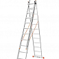 Лестница алюминиевая 3-х секционная BLUETOOLS (3х12 ступеней) (160-9312) цена