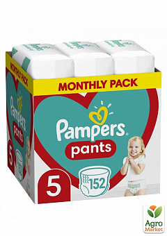 PAMPERS дитячі підгузки-трусики Pants Розмір 5 Junior (12-17 кг) Мега Супер Упаковка 152 шт1