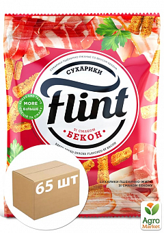 Сухарики пшенично-ржаные со вкусом бекона ТМ "Flint" 70 г упаковка 65 шт1