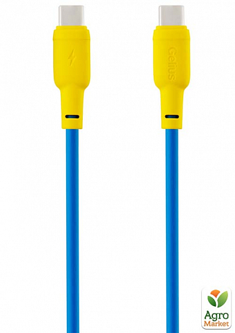 Кабель USB Gelius Full Silicon GP-UCN001CC Type-C/Type-C Yellow/Blue - фото 2