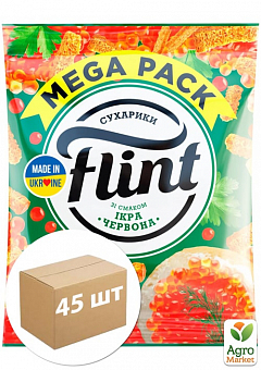 Сухарики пшенично-житні зі смаком "Червона ікра" ТМ "Flint" 110г упаковка 45 шт2