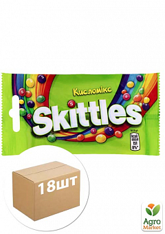 Драже жевательное в разноцветной сахарной оболочке кисломикс skittles уп. 18 шт1