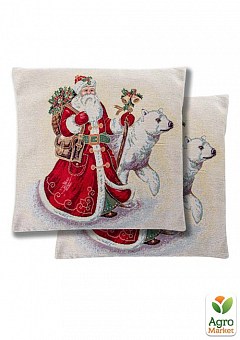 Наволочка Двухсторонняя Новогодняя Гобеленовая С Люрексом "Snowing" 45X45 См (716-173)2