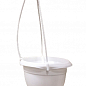 Набор кашпо подвесное (белое) "Петуния №1" высота 15.5см, диаметр 23см, 3.5л + подвес белый