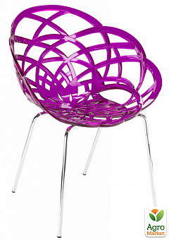 Крісло Papatya Flora-ML прозоро-пурпурове сидіння, ніжки хром (2960)1