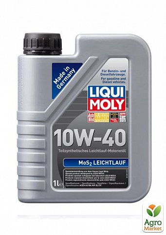 Моторное масло MoS2 LEICHTLAUF 10W-40 (API SL/CF, ACEA A3-04/B4-04 ) 1л LIQUI MOLY LIM1930
