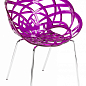 Крісло Papatya Flora-ML прозоро-пурпурове сидіння, ніжки хром (2960)