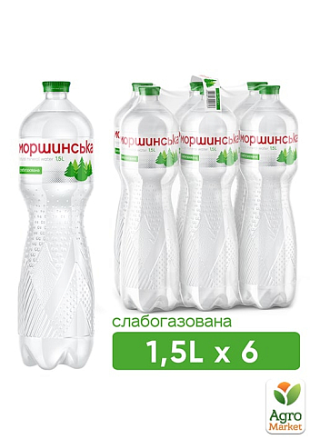 Минеральная вода Моршинская слабогазированная 1,5л (упаковка 6 шт)