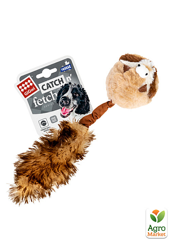 Игрушка для собак Барсук с 2-мя пищалками GiGwi Catch&fetch, искусственный мех, 26 см (75039) - фото 2