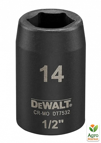 Головка торцева ударна "IMPACT" DeWALT, коротка, 1/2 "х 14 мм, шестигранна DT7532 ТМ DeWALT