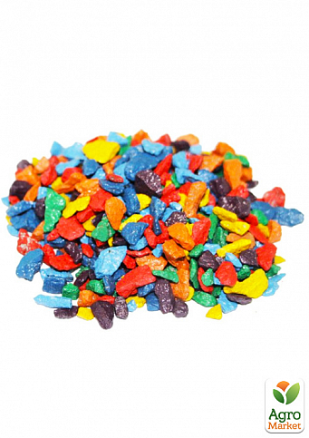 Цветные декоративные камни "Микс Радуга" фракция 5-10 мм 1 кг