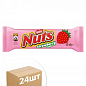 Батончик шоколадный Nuts (клубника) ТМ "Nestle" 42г упаковка 24 шт