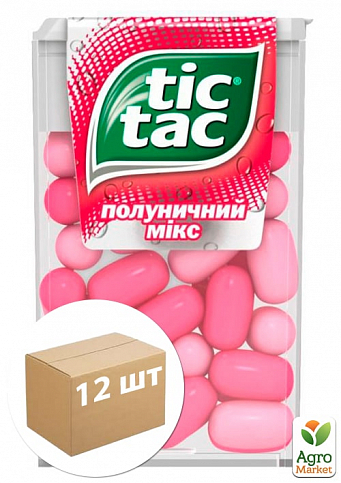 Драже со вкусом клубники Tiс-Tac 16г упаковка 12шт