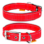 Ошейник "Dog Extremе" из нейлона, двойной со светоотражающей вставкой (ширина 25мм, длина 38-48см) красный (67043) 