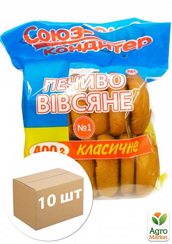 Печиво Союз-Кондитер Овсяне 400г упаковка 10шт