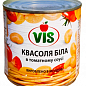 Фасоль белая в томатном соусе стерилизована ТМ "Vis" ж/б 410 г