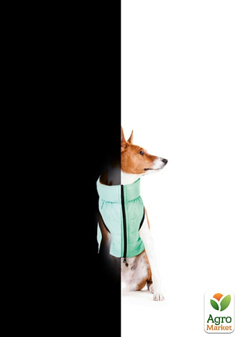 Курточка для собак AiryVest Lumi двостороння, світиться в темряві, розмір M 45, салатово-помаранчева (2253) - фото 3