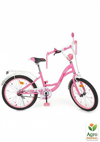 Велосипед детский PROF1 20д. Butterfly, SKD45,фонарь,звонок,зеркало,подножка,розовый (Y2021)