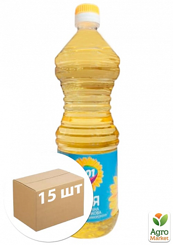 Олія 0.01 соняшникова рафінована 0.85л упаковка 15шт
