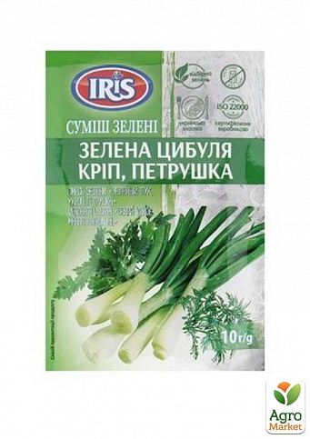 Приправа суміш трав цибуля, кріп, петрушка ТМ "IRIS" 10г упаковка 5шт - фото 2