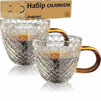Набор стаканов 4шт Рифленые 250мл (203-2)