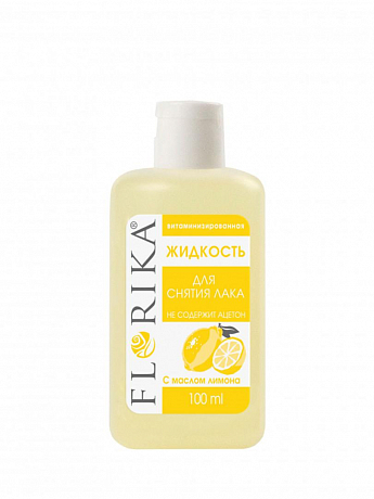 Жидкость для снятия лака витаминизированная "Florika"100 мл ПЭТ (лимон)